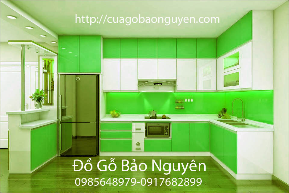 mẫu tủ bếp gỗ công nghiệp an cường M03
