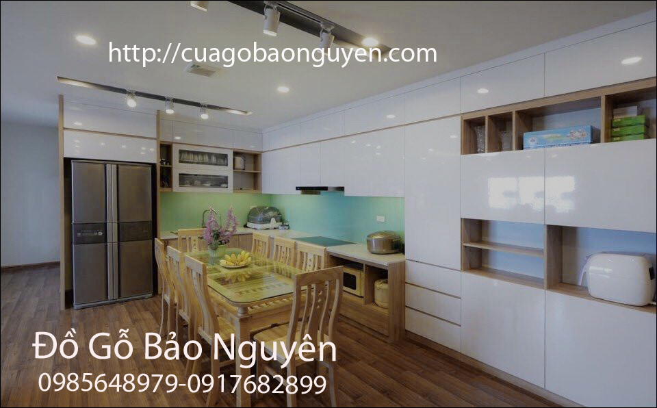 mẫu tủ bếp menamin an cường chống ẩm M06
