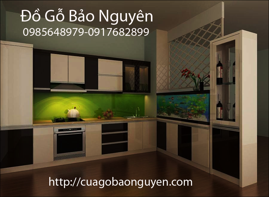 tủ bếp gỗ lanimate an cường đẹp M08